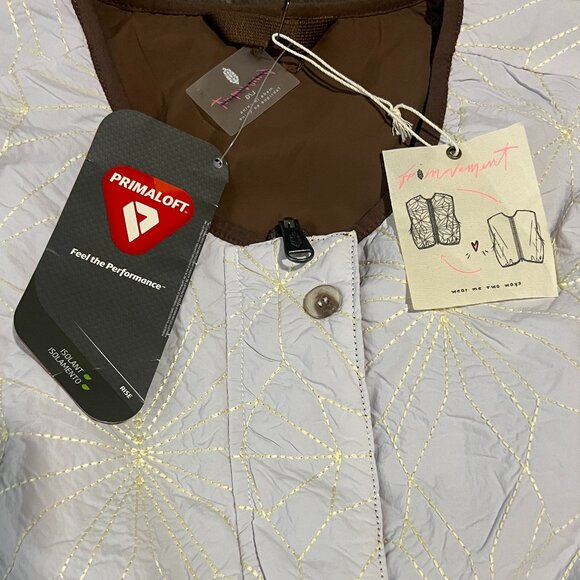 FP Movement Women Lavender Show Kacie Reversible Quilted Liner Vest Size L NWT - Picture 8 of 8